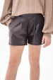 Faux Leather Pleated Shorts