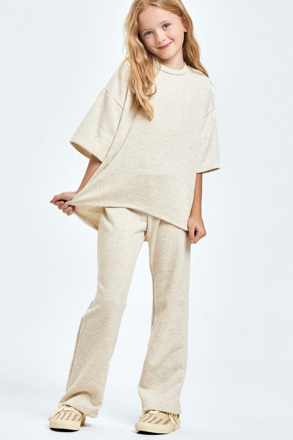 French Terry Short Sleeves Top and Pants Set