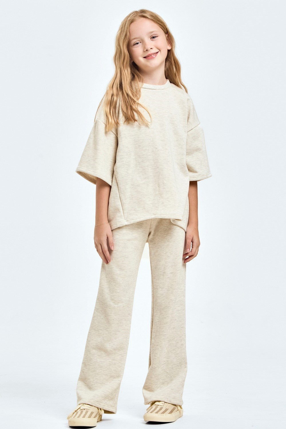 French Terry Short Sleeves Top and Pants Set