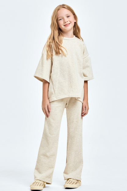 French Terry Short Sleeves Top and Pants Set