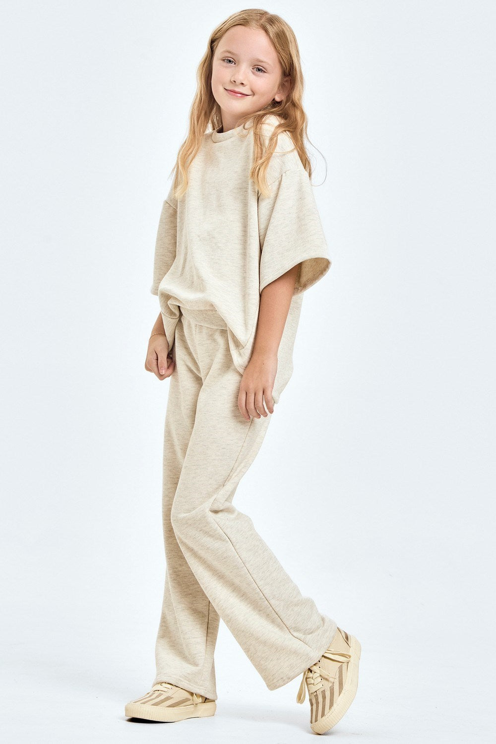 French Terry Short Sleeves Top and Pants Set