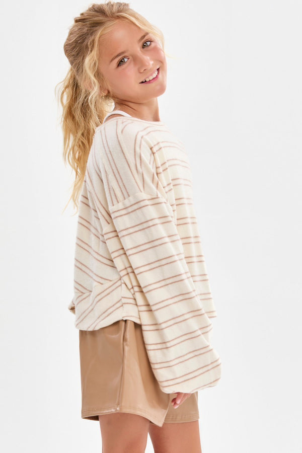 Striped Open Back - BIRCH-TAUPE