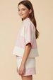 Color block Stripe Knit Set - Blush