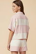 Color block Stripe Knit Set - Blush