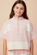 Color block Stripe Knit Set - Blush