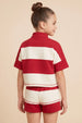 Girls Color block Stripe SET - Red