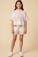 Color block Stripe Knit Set - Blush