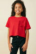 Girls Ruffle Pocket Knit T Shirt