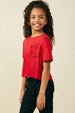 Girls Ruffle Pocket Knit T Shirt