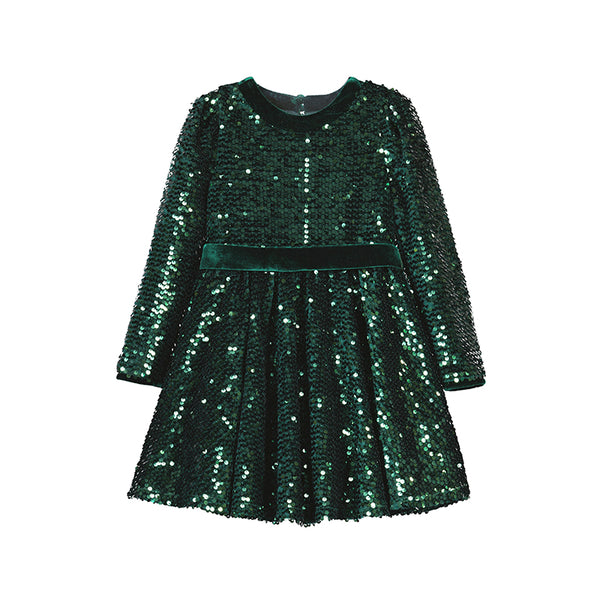 Girls sequin velvet dress