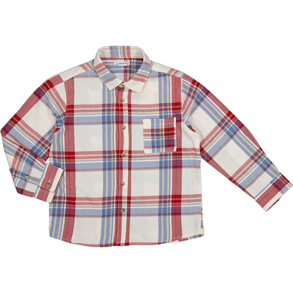 Plaid shirt for boys - Wine