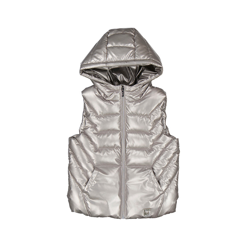 Quilted vest for girls  - Silver 10757