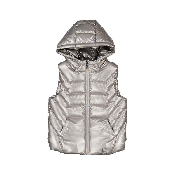 Quilted vest for girls  - Silver 10757