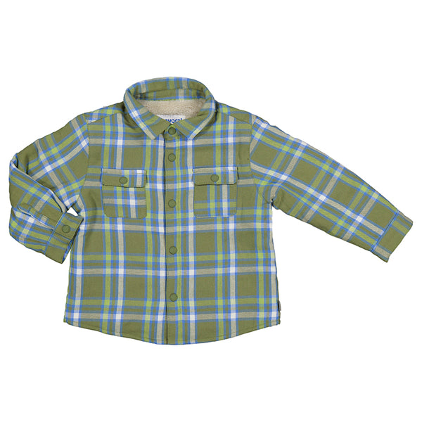 Lined overshirt for baby - Forest