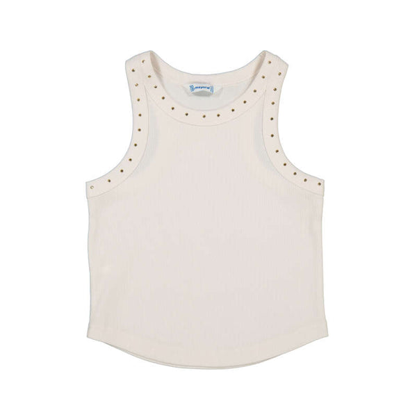 Girl Ribbed Tank Top - bone