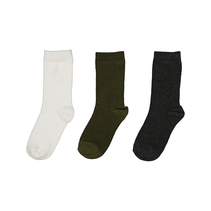 Boy Set of 3 Socks - Moss