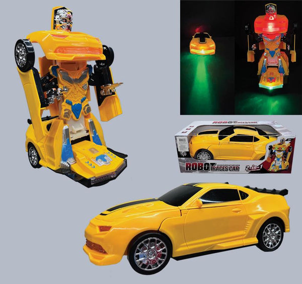 Transformer Toy Battery Race Car-Robot Light Up