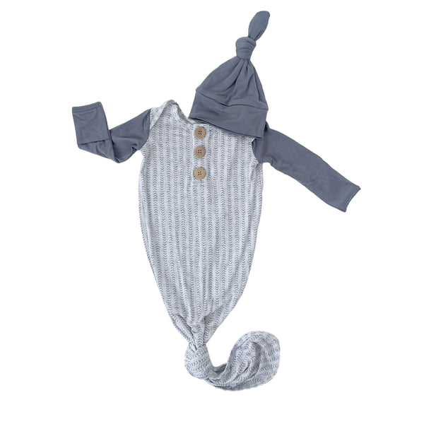 GRAYSON knot gown + hat NB-0/3M