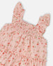 Multi-Tiered Dress With Smocking Pink Printed Flowers