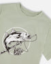 Organic Cotton Jersey T-Shirt With Print Sage
