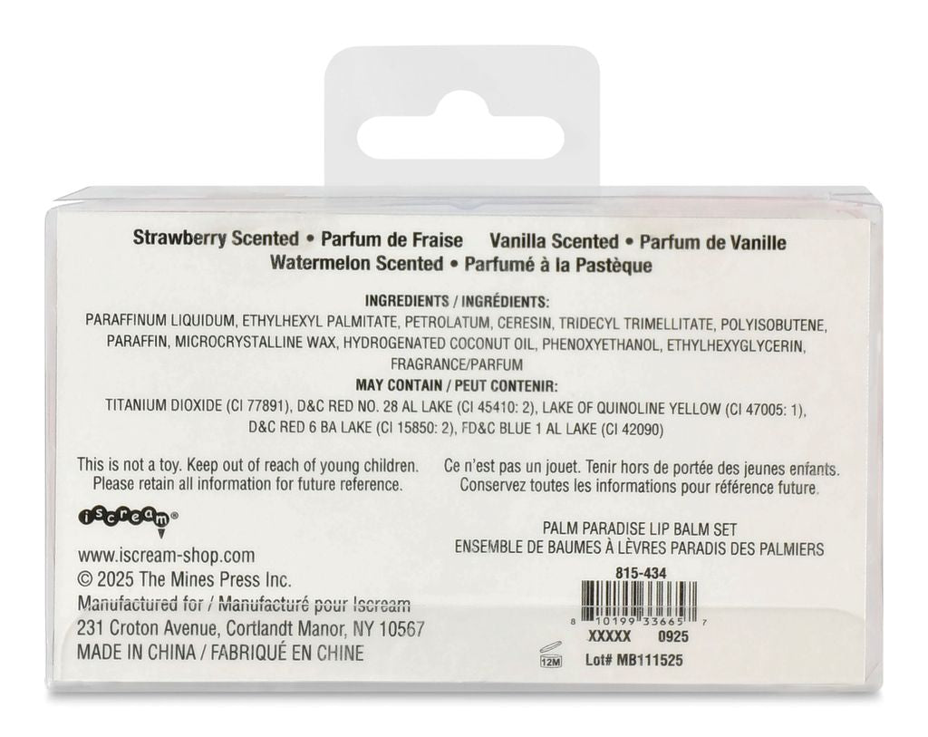 Palm paradise lip balm set