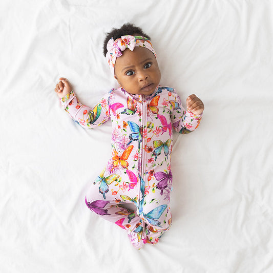 Convertible One Piece - Watercolor butterfly preemie