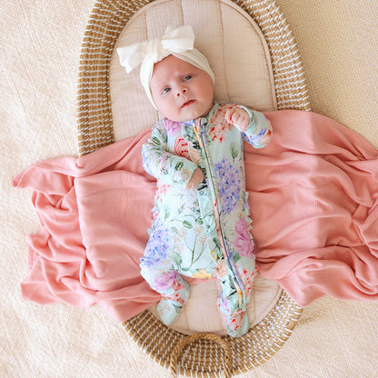 Footie Ruffled Zippered One Piece - Erin