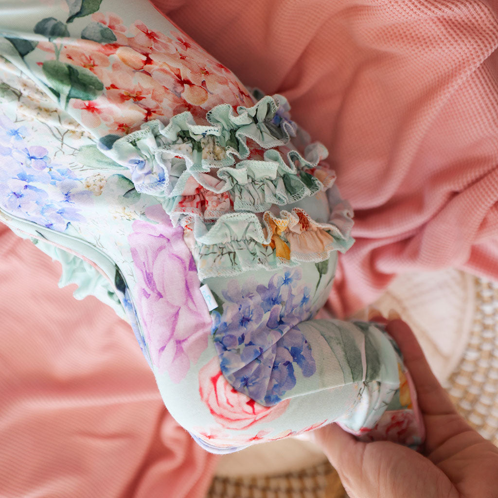 Footie Ruffled Zippered One Piece - Erin
