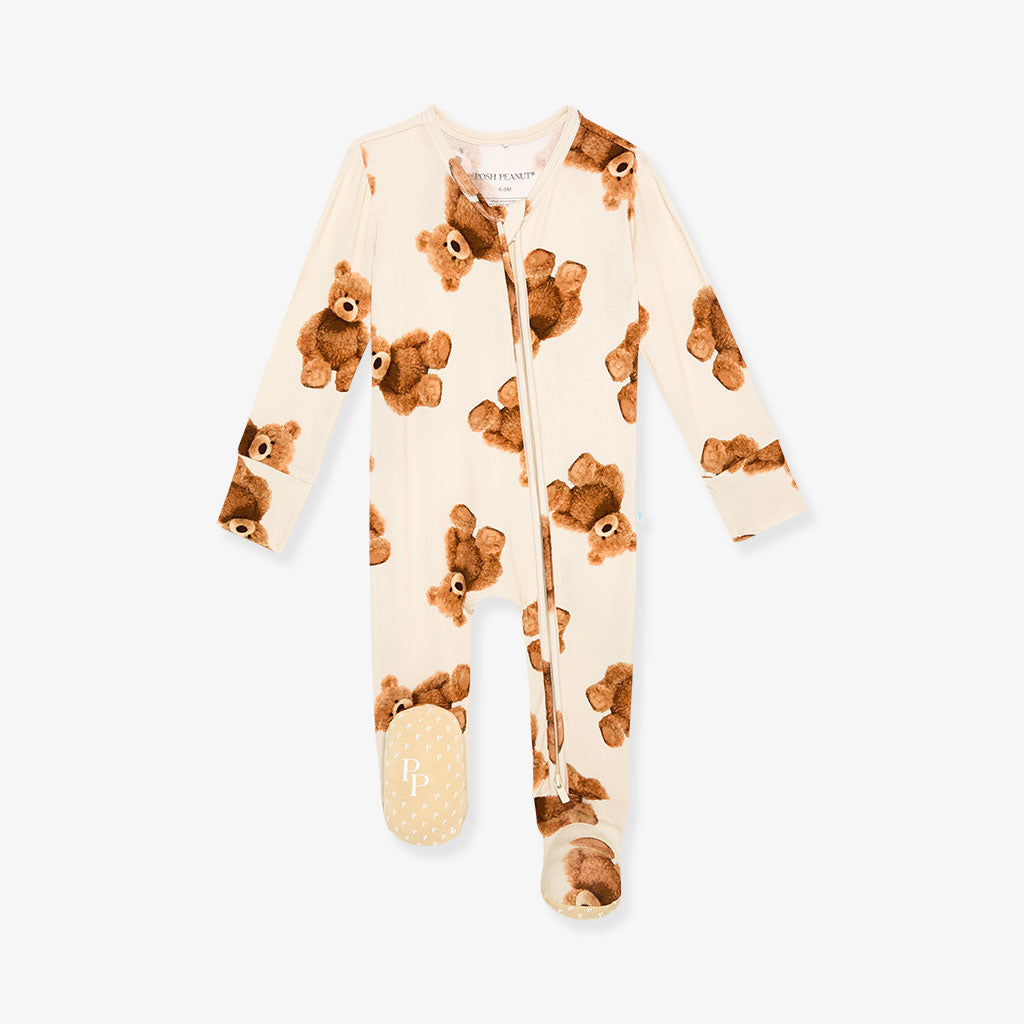 Footie Zippered One Piece - Teddy