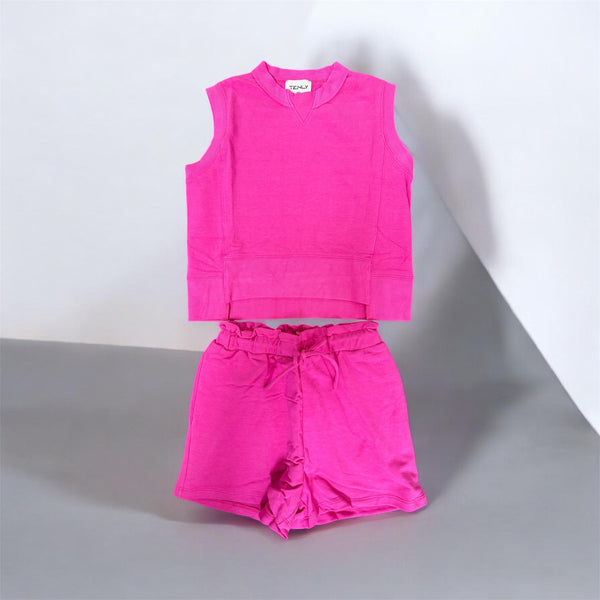 FRENCH TERRY HI LO MUSCLE TANK - Dragon Fruit