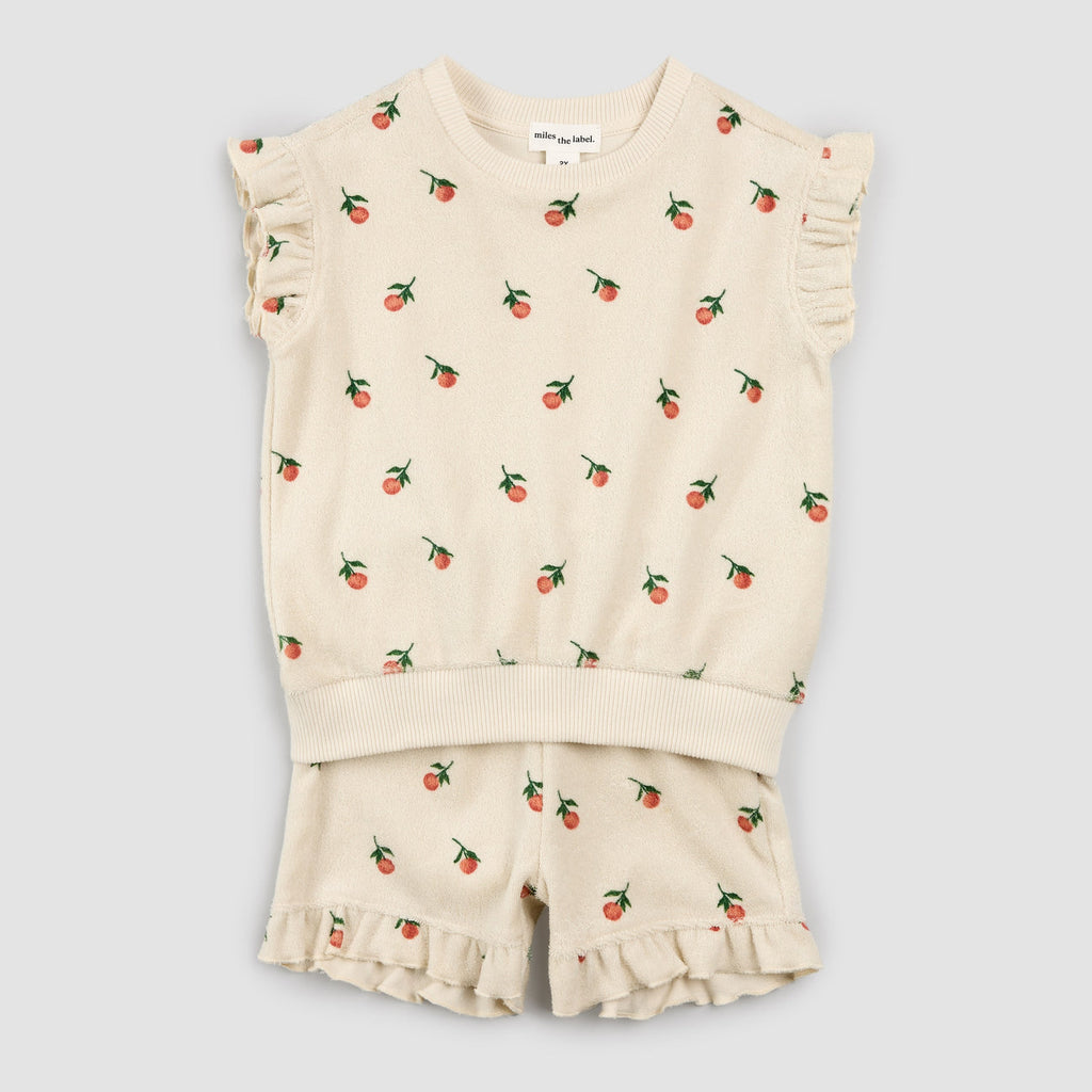 Print on Beige Shorts Set