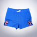 Side Cut Out Bow Patch Shorts - Dazzling Blue