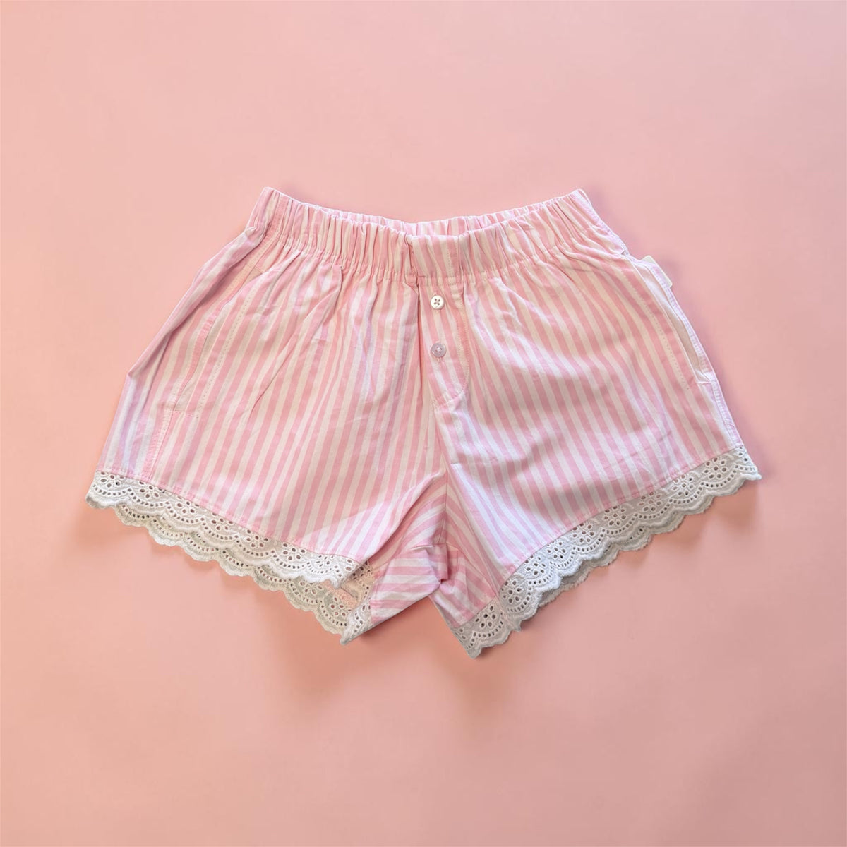 Striped lace trim boxer Shorts