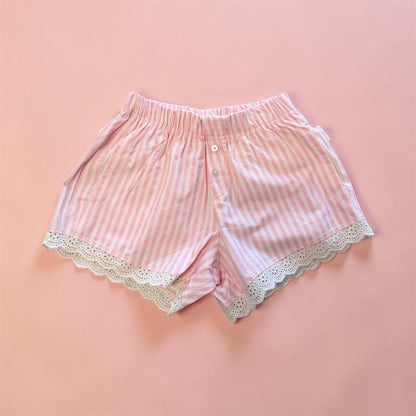 Striped lace trim boxer Shorts