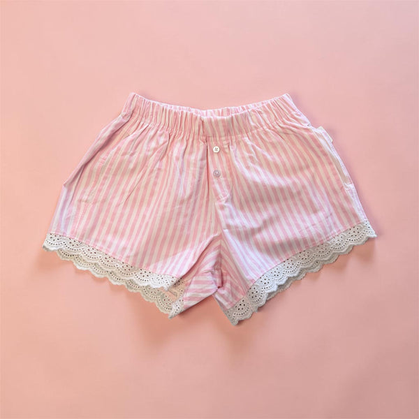 Striped lace trim boxer Shorts