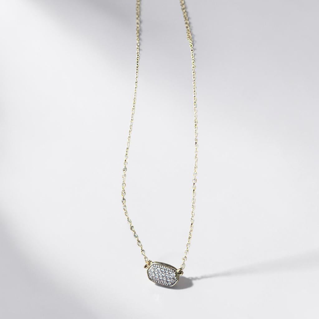 Tiny Gold Hexagon pave 16”
