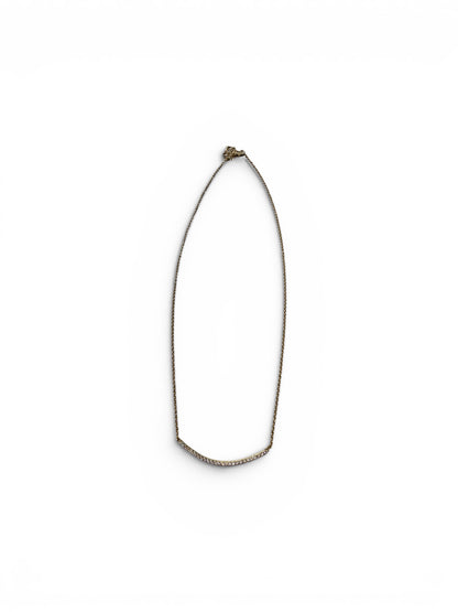 cz bar tiny chain necklace