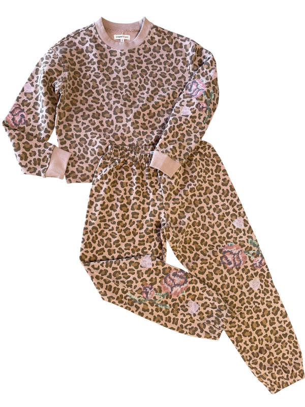 Animal Print Set w cross stich embroidered