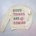 Good Things Are Coming Applque Sweatshirt