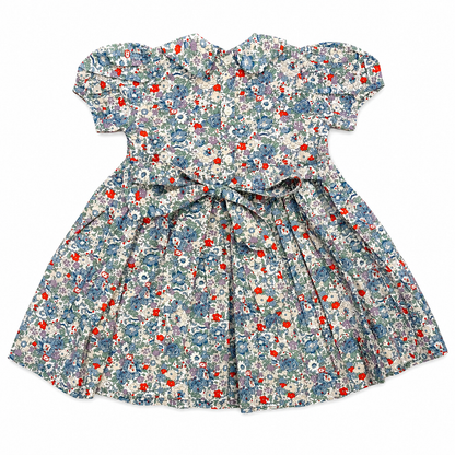 Gianna Blue Flower Smock Dress