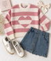 Pink Heart GIRLS KNITTED SWEATER