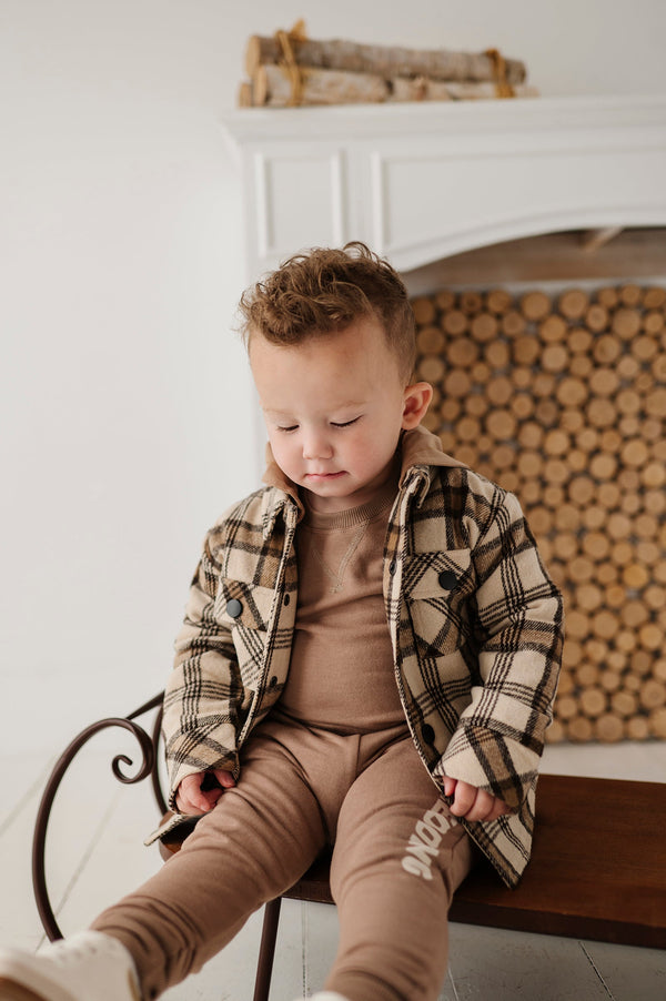 HOODED SHACKET - DESERT PLAID