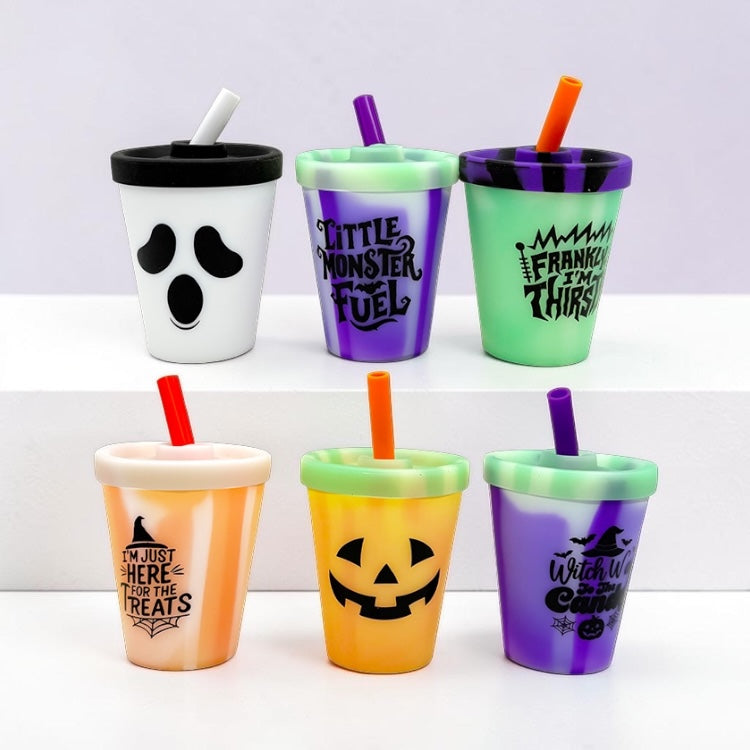 Halloween 8oz Silicone Kids Cup with Lid & Straw