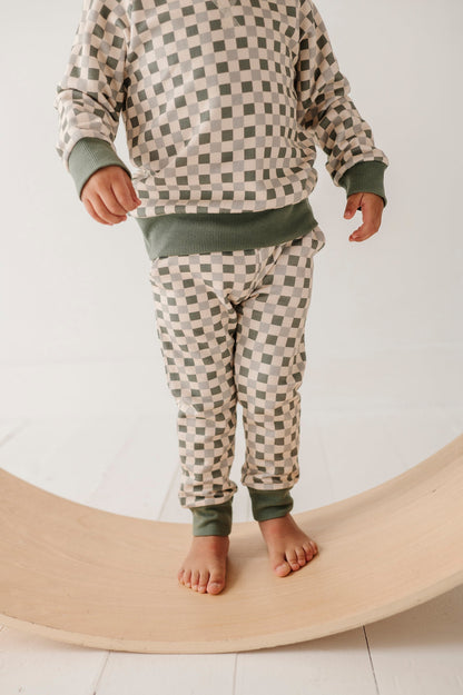 FLEECE SWEATSHIRT - FERN CHECKERED