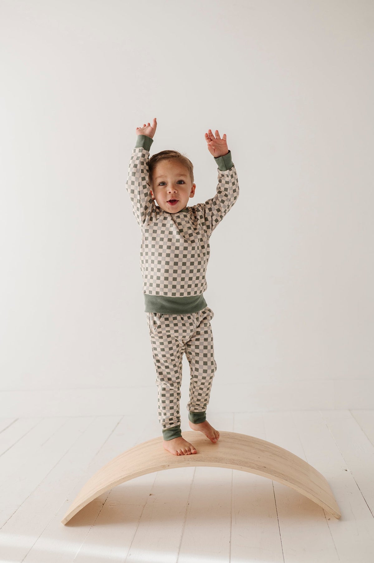 FLEECE SWEATSHIRT - FERN CHECKERED