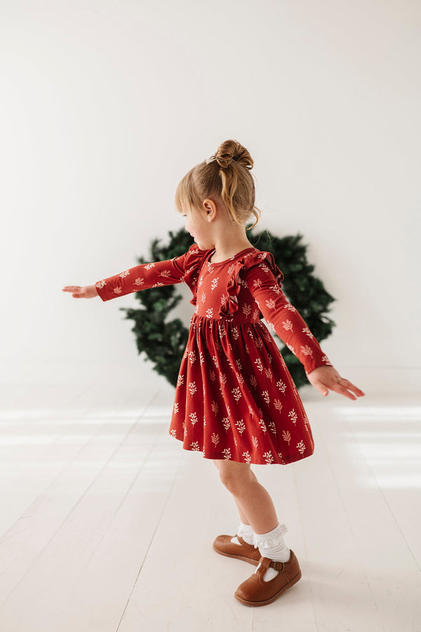 LONG SLEEVE RUFFLE DRESS - Holly