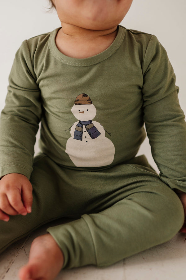 BABY LONG SLEEVE BODYSUIT - SNOWMAN