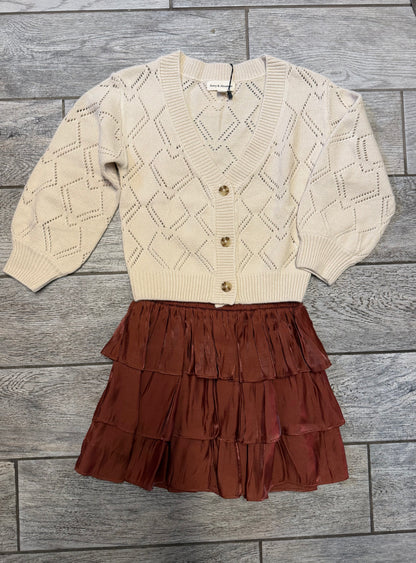 SWEATER SCALLOPED CARDIGAN - creamsicle