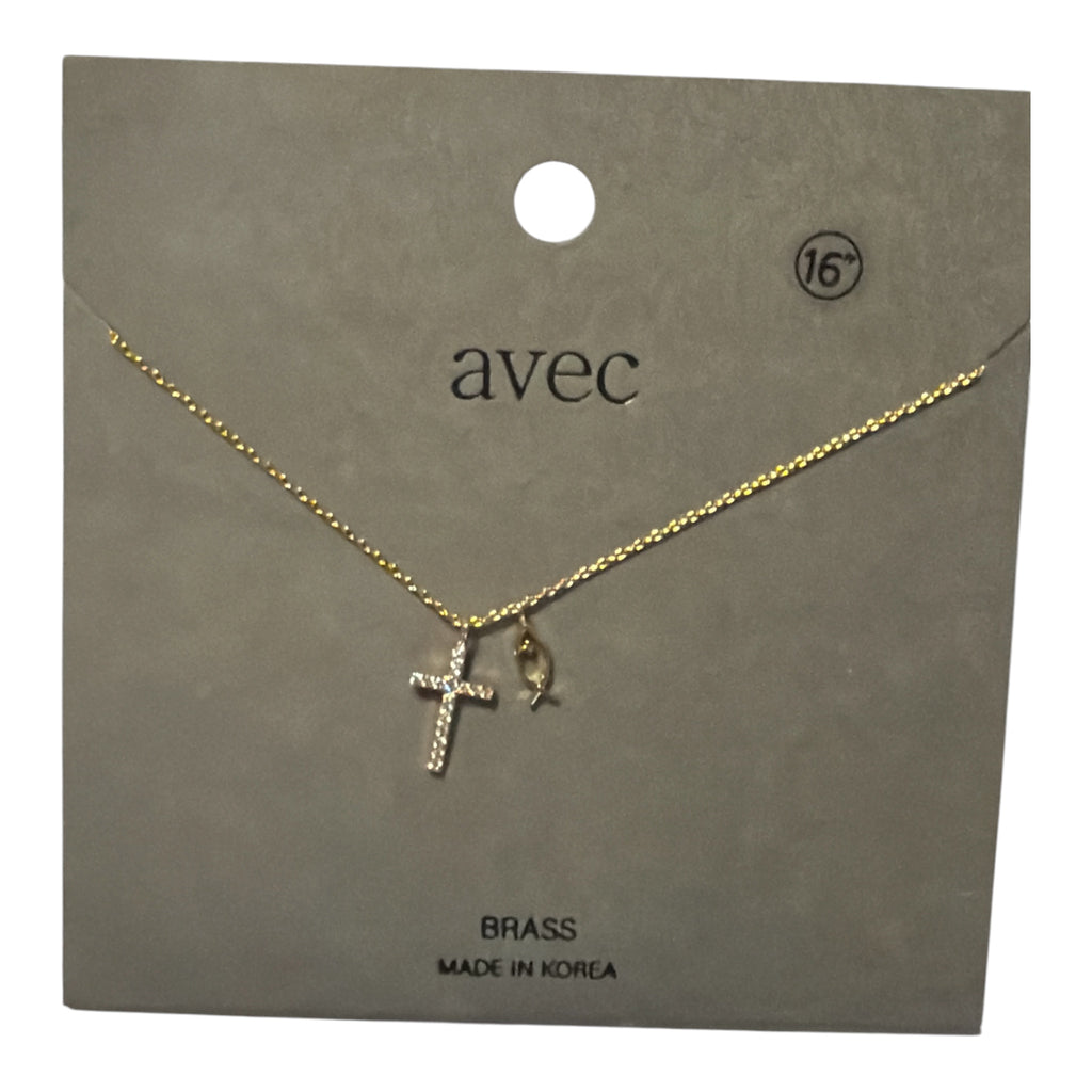 Cross and fish charm