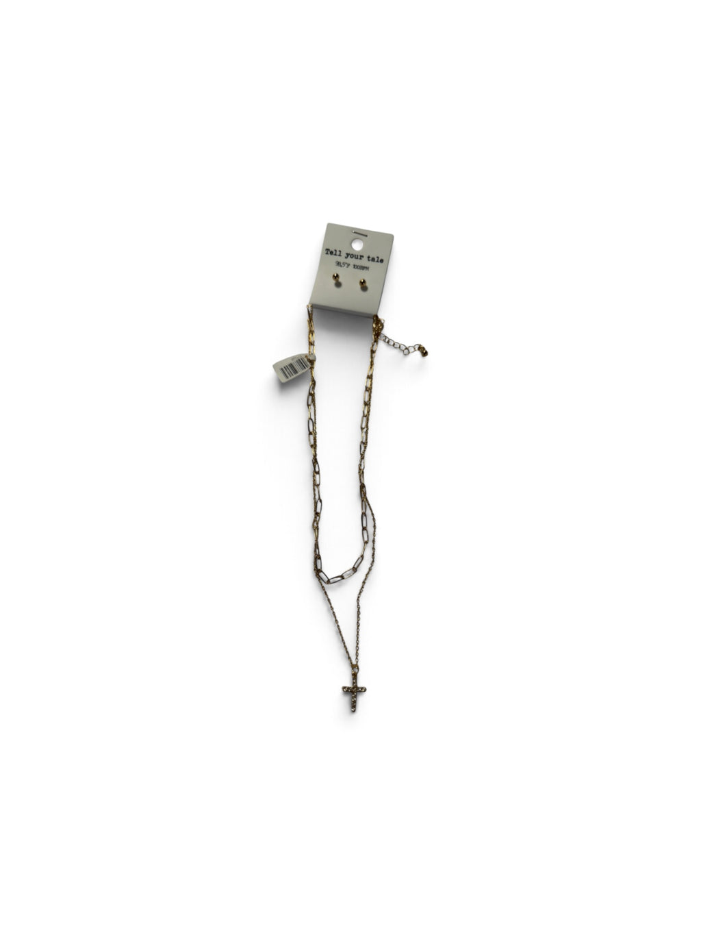 Double chain cross necklace